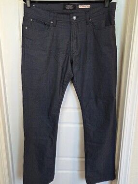 Private Member Men's Charcoal Gray Textured Pants Size 34x32 Straight Leg Casual
